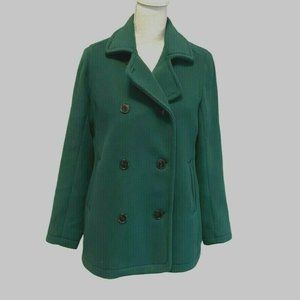 Vintage LL BEAN Pea Coat Womens S Kelly Teal Green